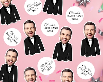 Groom Face Photo Confetti, Custom Bachelorette Party Decor, Groom Head Bachelorette Confetti, Bride Groom Bachelorette Decorations