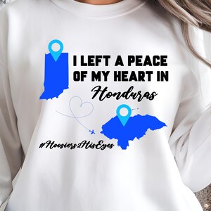 I Left A Peace Of My Heart In Honduras PNG, Long Distance Relationship PNG | Indiana to India Love Map PNG | Couple Travel Heart Flight Path