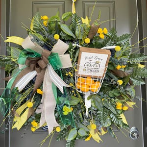 Summer Wreath for Front Door - Yellow, Lemon, and Floral - Local Pick-up only in Ocoee/WinterGarden/Orlando