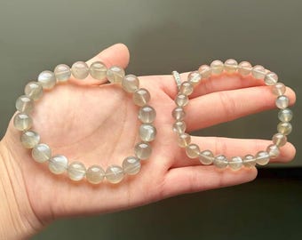 Natural Silver Moonstone Bracelet: Elegant Crystal Healing Jewelry