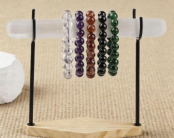 Bracelet Display Stand | Jewelry Display Holder | Wooden & Metal Jewelry Organizer | Market Display Stand