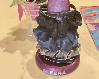 Personalized Sparkly Hair Tie Holder & Ring Dish – Custom Hair Accessory Organizer