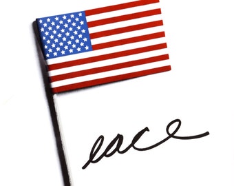 Peace with American Flag, Poster, c. 1970