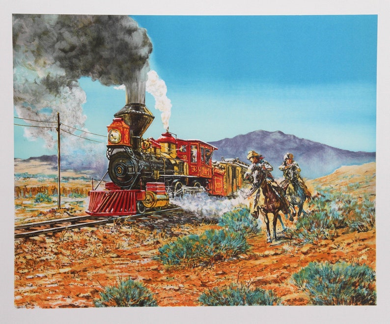 Noel Daggett, Race to the Station, Lithograph, signed and numbered in pencil image 1