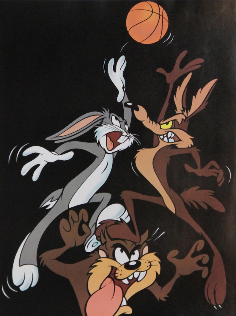 Warner Brothers Looney Tunes Basketball Poster Etsy