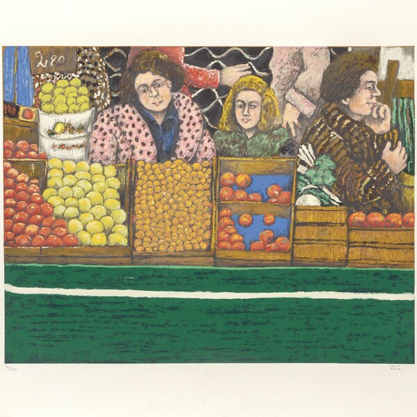 David Azuz, At the Market, Lithograph, signed and numbered in pencil