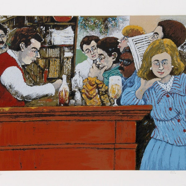 David Azuz, The Select Montparnasse, Lithograph, signed and numbered in pencil