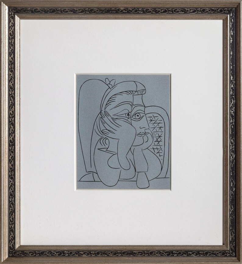 Femme Accoudee (19) Linocut | Pablo Picasso,{{product.type}}