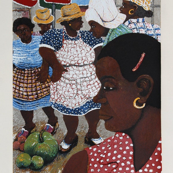 David Azuz, La Guadeloupe, Lithograph, signed and numbered in pencil