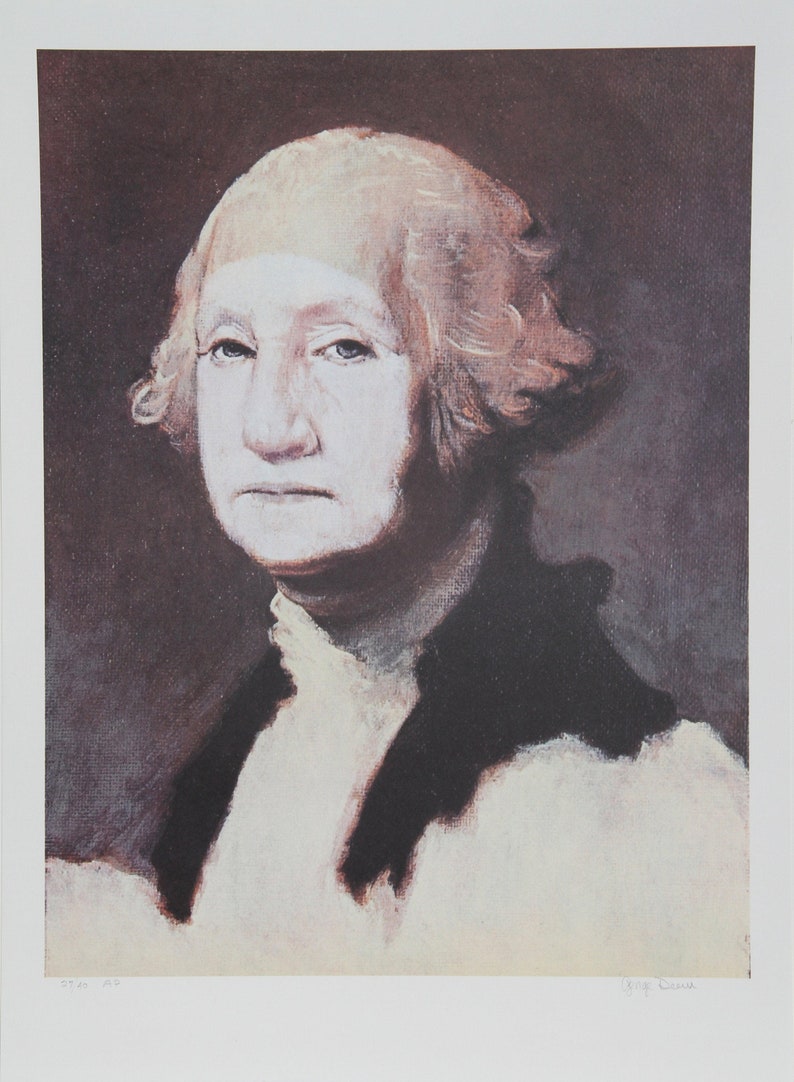 George Deem, George Washington with Powder, Lithograph, signed and numbered in pencil image 1