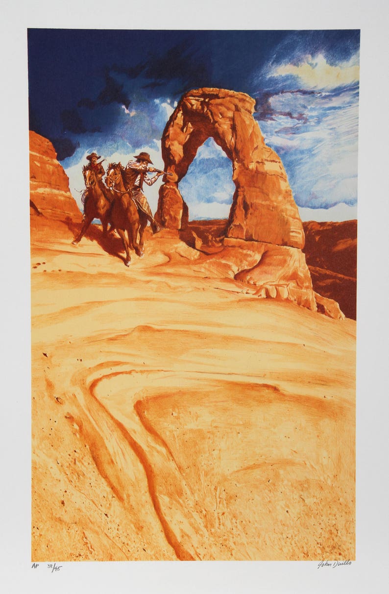 Desperados by John Duillo, Lithograph, c. 1979 Desperados by John Duillo, Lithograph, c. 1979