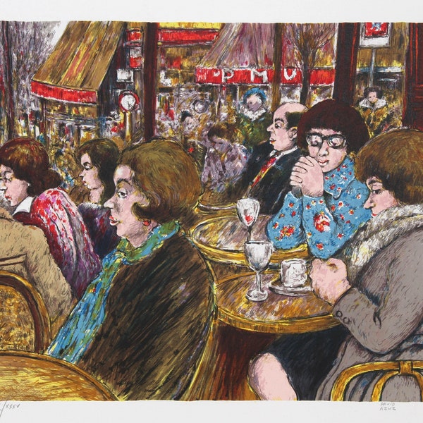 David Azuz, Le Bistro, Lithograph, Signed and Numbered in Pencil