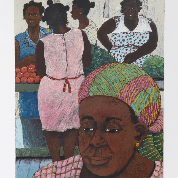 David Azuz, Women of Guadeloupe, Lithograph, signed and numbered in pencil