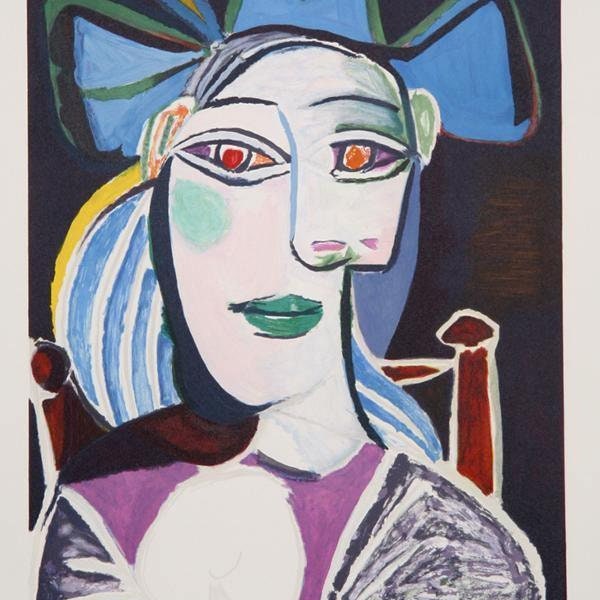 Pablo Picasso, Buste de Femme au Chapeau Bleu, lithografie op Arches-papier