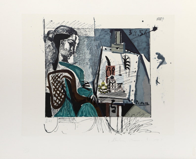 Pablo Picasso, Femme Dans L'Atelier, Lithograph on Arches Paper image 1