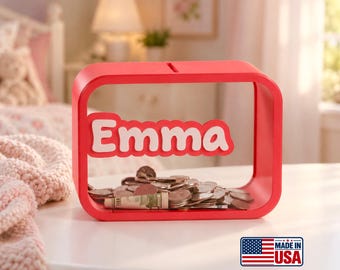 Custom Personalized Piggy Bank for Kids, Matte Pastel
