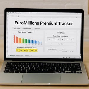 ユーロミリオンズ Excel トラッカー | 英国宝くじスプレッドシート | 自動当選チェッカー + 予想 + 統計 | デジタルダウンロード