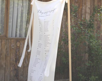 Custom Wedding Seating Chart, Fabric Seating Chart Banner, Personalized Wedding Sign, Elegant Seating Plan