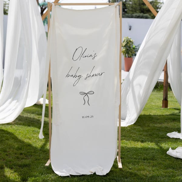 Letrero de bienvenida para baby shower, letrero de tela personalizado, letrero personalizado, decoración personalizada