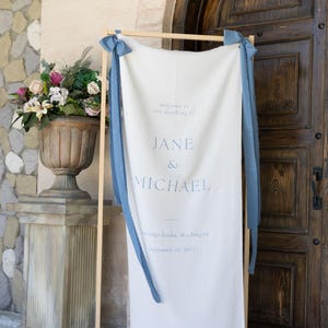 Modernes Hochzeit Willkommensschild, Stoffschild, Hochzeit Stoff Willkommensschild, Benutzerdefinierte Leinen Hochzeitsschild, Boho Hochzeit, Hochzeit Willkommensschild