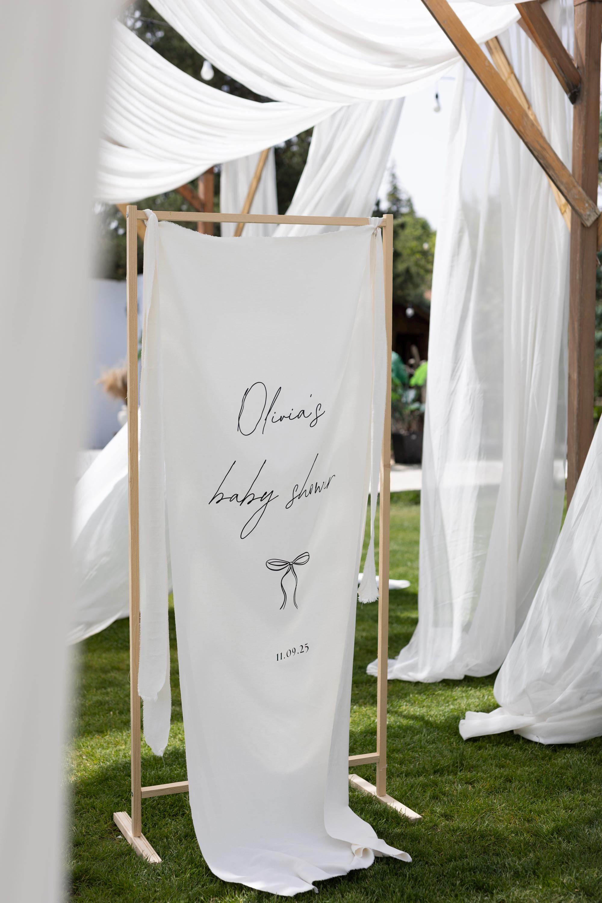 Personalisiertes Babyparty-Schild, Willkommensschild für Babyparty, personalisiertes Stoff-Babyparty-Schild, benutzerdefinierte Babyparty-Dekor