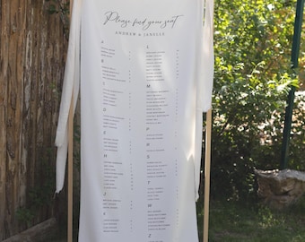 Fabric Wedding Seating Chart, Fabric Wedding Table Plan, Personalised Wedding Seating Chart Sign, Fabric Sign