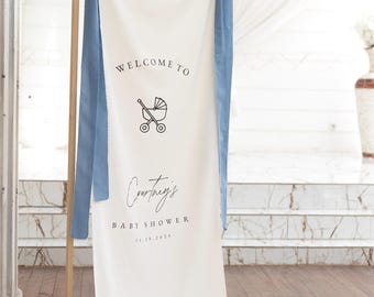 Gepersonaliseerde stoffen babyshowerbord, welkomstbord voor babyshower, bord babyshower op maat, decor babyshower op maat