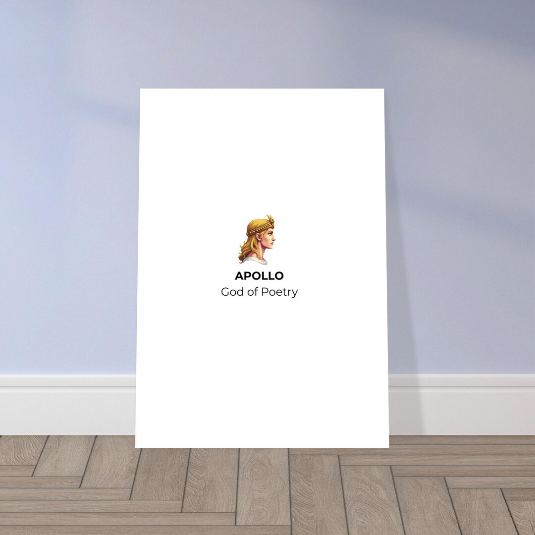 Apollo Pixel Art Poster – Greek God of Poetry Wall Print (13×18, A4, A3 ...