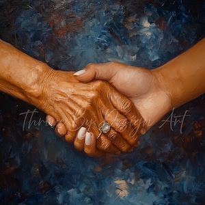 Black Generational Love Art: Mother & Daughter Portrait (Digital Print 11x14&quot;)