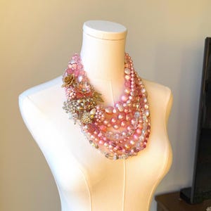 Pink Pearl and Crystal Necklace main image 1