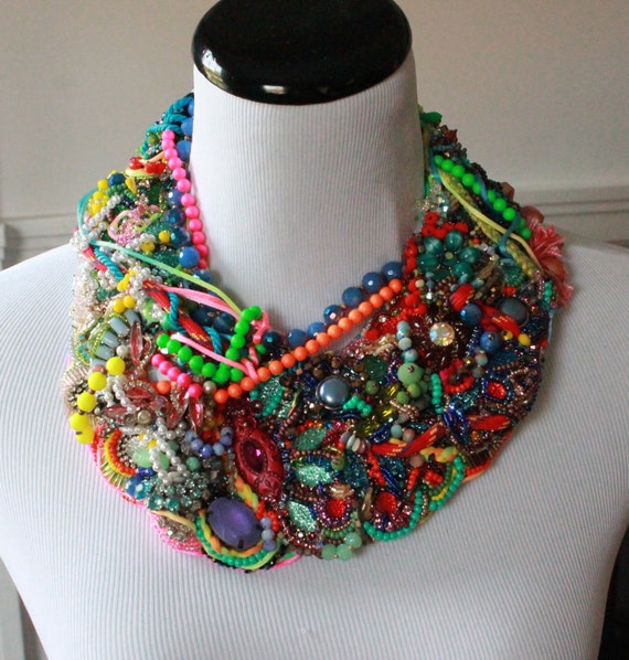 DIY Exquisite Women Handmade Beaded Statement Chunky Chain Bib Collar Necklace DIY Exquisite Women Handmade Beaded Statement Chunky Chain Bib Collar Necklace