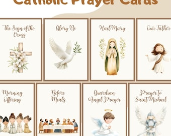 Cartoline di preghiera cattolica per bambini | Stampabili in formato digitale | Prima Comunione, Catechismo, Preghiera in famiglia