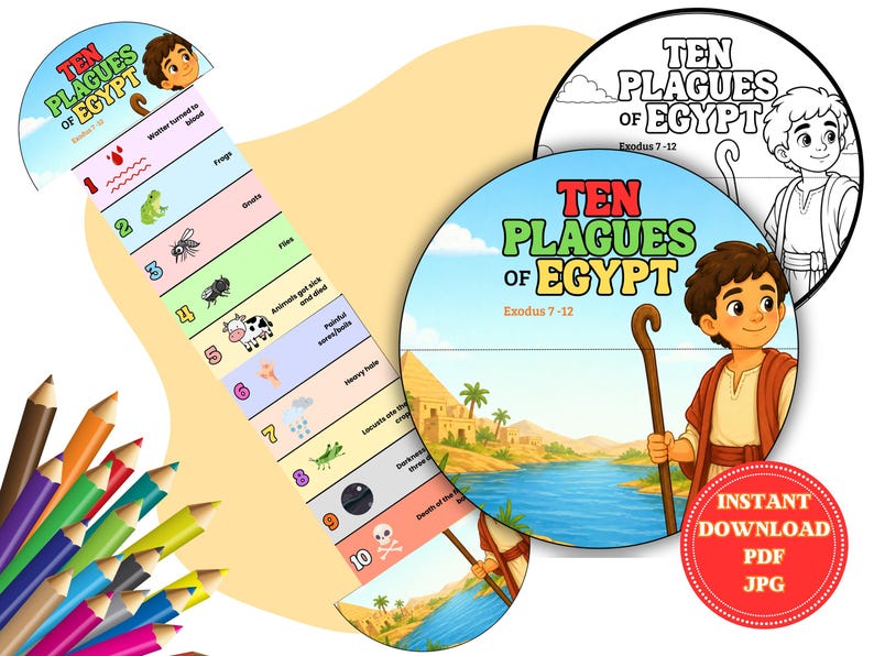 Ten Plagues Og Egypt Craft for Kids | Foldable Bible Craft | Sunday ...