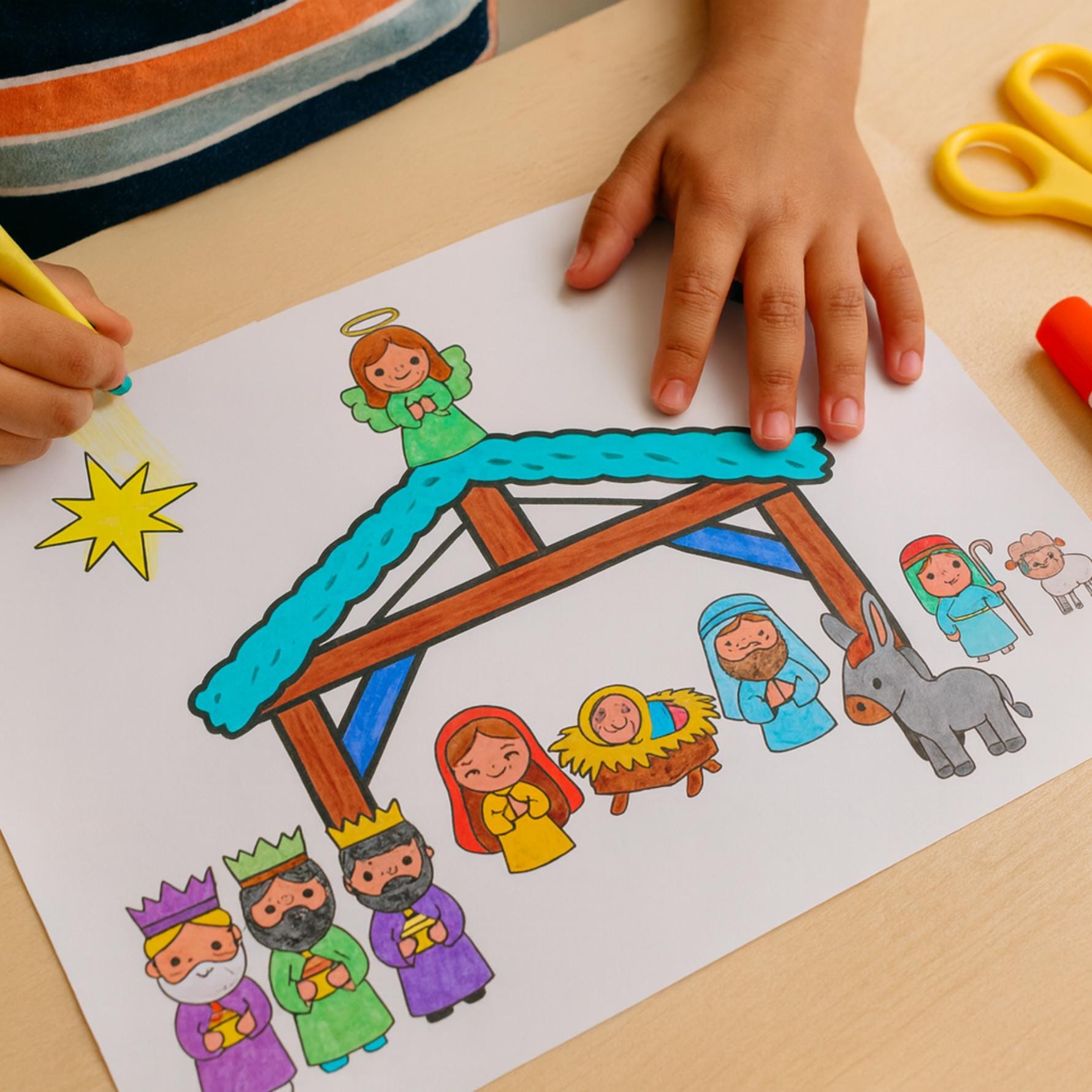 Printable Activity Christmas Nativity Cut and Paste Craft – Cut, Glue ...