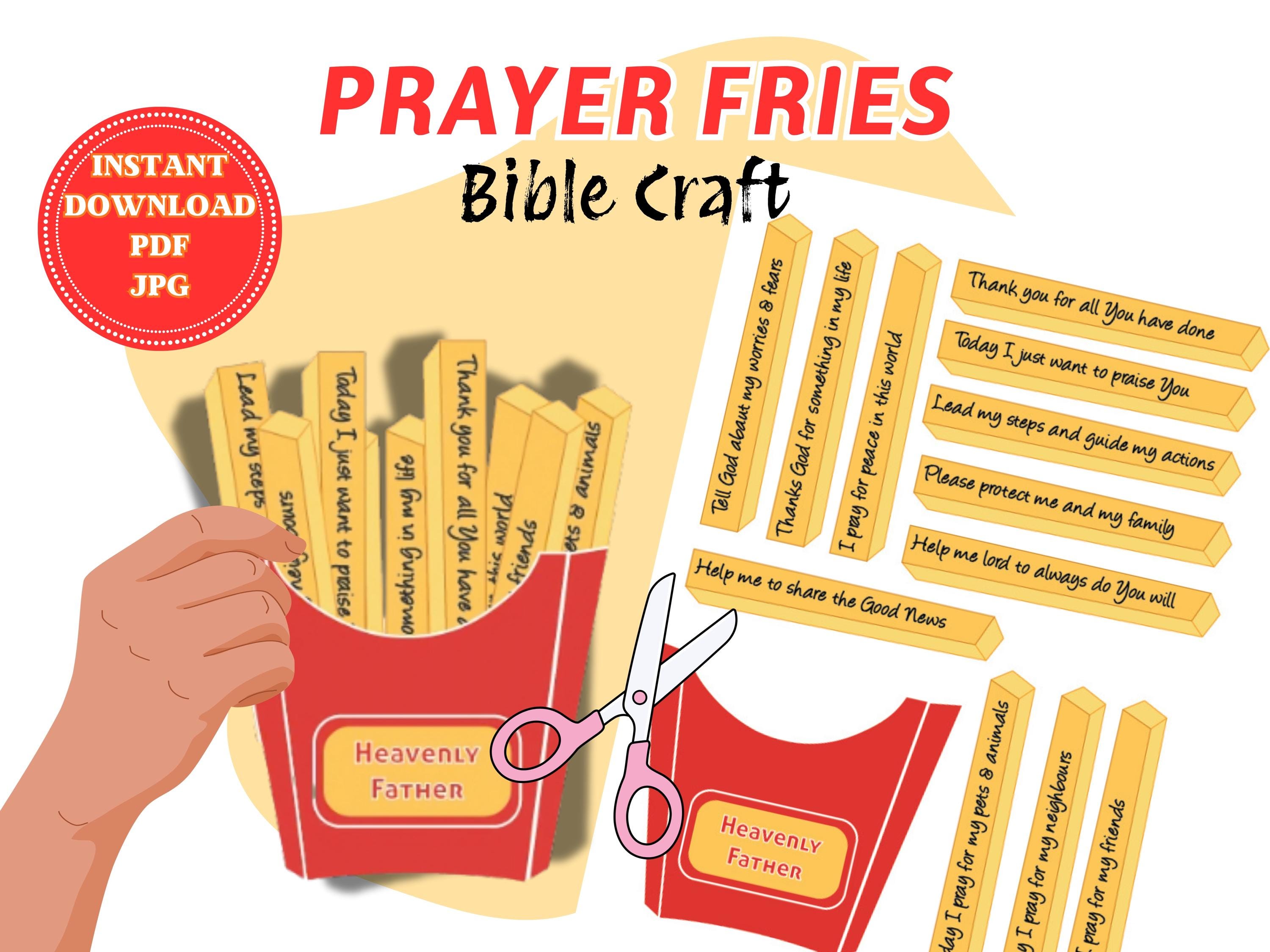 Prayer Fries Craft for Kids | Christian Prayer Activity | Sunday School ...