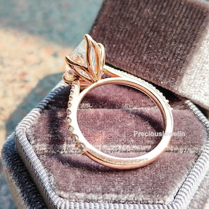 4 CT Marquise Cut Moissanite Engagement Ring 14K Solid Gold Tulip Set Ring 6 Prong Setting Diamond Ring For Women Wedding Ring Promise Ring