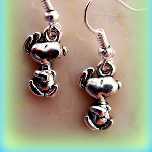 Dancing Snoopy like Dog Earrings Unique image 1