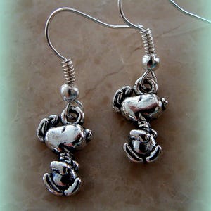 Dancing Happy Puppy Dog EARRINGS Jewelry - Beagle looks like Snoopy