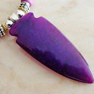 JADE Agate stone ARROWHEAD Necklace Pendant Jewelry Primitive INDIAN style