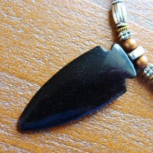 JADE Agate stone ARROWHEAD Necklace Pendant Jewelry Primitive INDIAN style