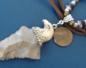 Authentic KENTUCKY ARROWHEAD PENDANT Necklace Hand Knapped Point