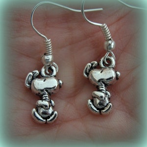 Dancing Snoopy like Dog Earrings Unique image 4