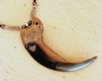 STOR 10 cm "Grizzly" BJÖRNKLOR replika hänge halsband smycken med pärlor