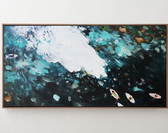 Acrylic painting, teal, turquoise abstract ,Acrylic abstract painting,Abstract Painting Original Fine Art Acrylic, Artwork ,contemporary art