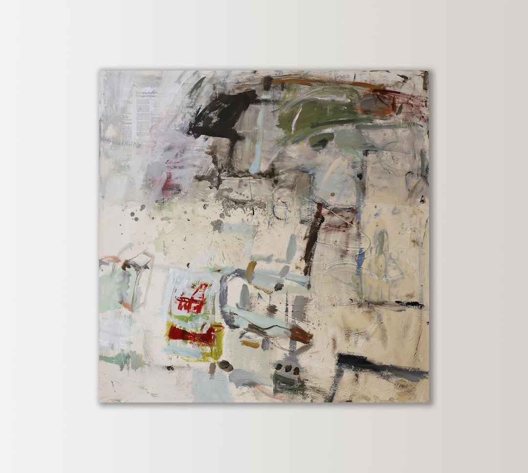 大型抽象アクリル画、現代アート（48 x 48インチ） - Etsy 日本