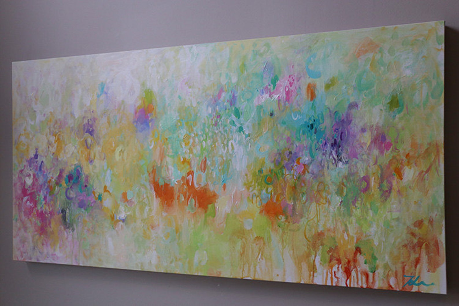 Soft color abstract painting contemporary wall artcolorful Etsy