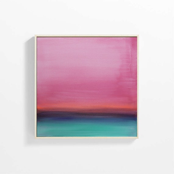 Modern Abstract Painting, Turquoise,teal Pink Abstract