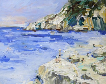 Original Baunei Seascape Acrylic Painting on Canvas