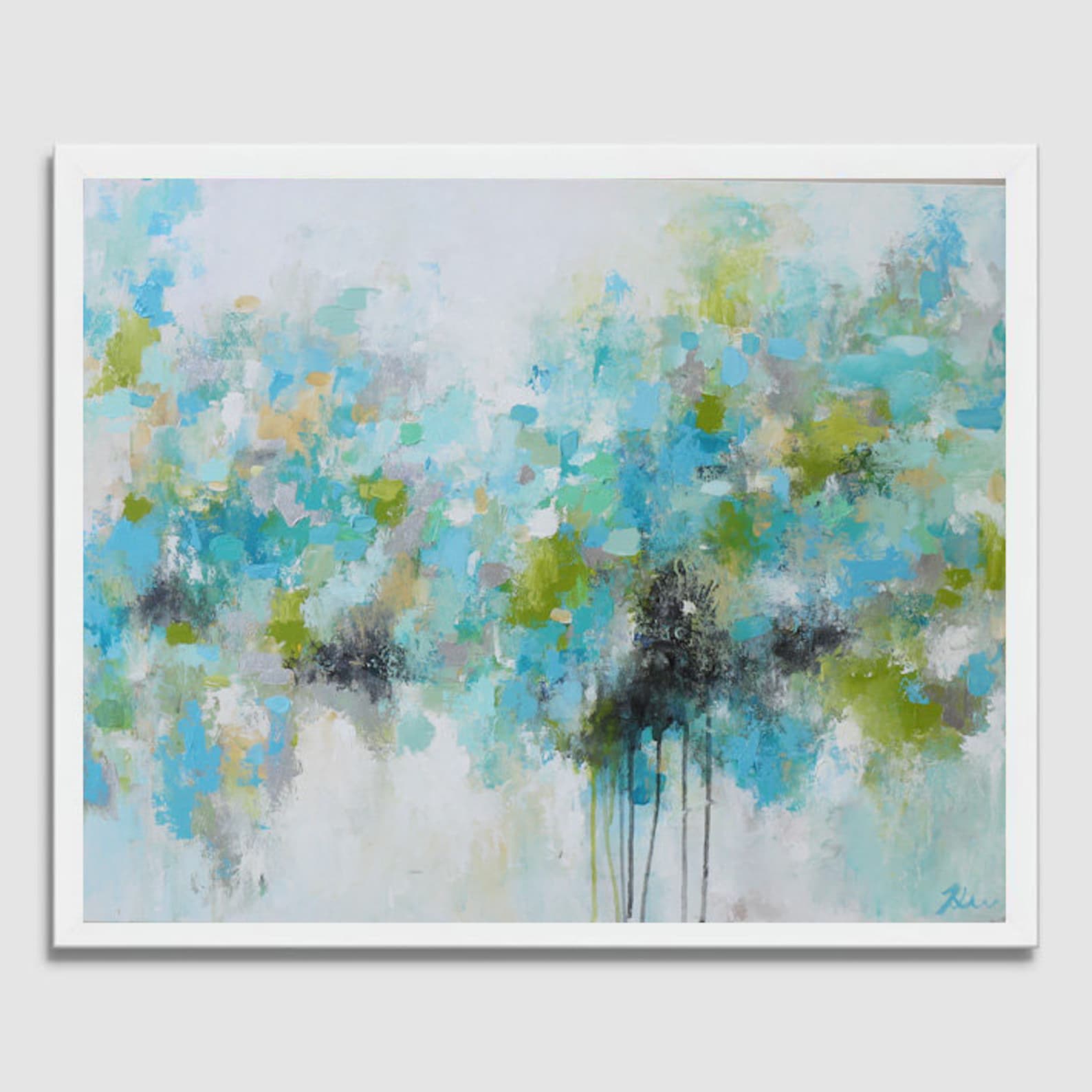 Light Blue abstract paintingmodean Acrylic painting Etsy