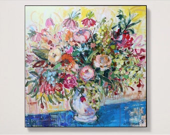 flower painting original,flower painting, flower painting, colorful flower art original painting,flower painting acrylic